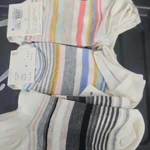 NWT‎ By a new day,Striped Multi Colored Low Cut Socks 2 Sets Of 3 Fits Shoe 4-10